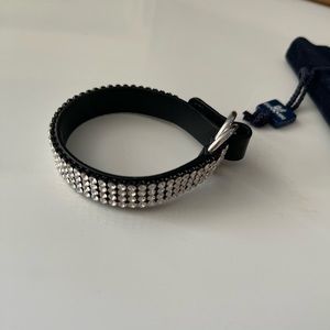 Swarovski crystal bracelet leather strap